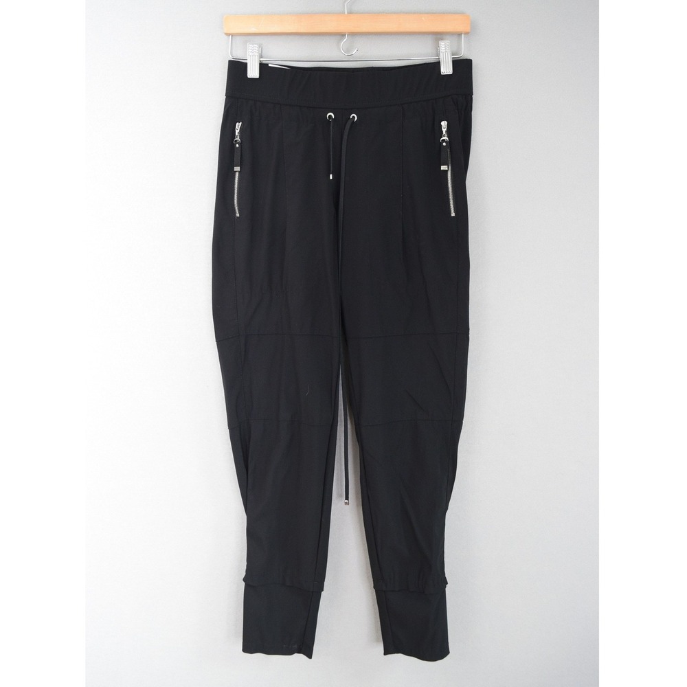 Raffaello Rossi Candy Jogger Pants 6 Black Technical Stretch Tapered Womens 9987